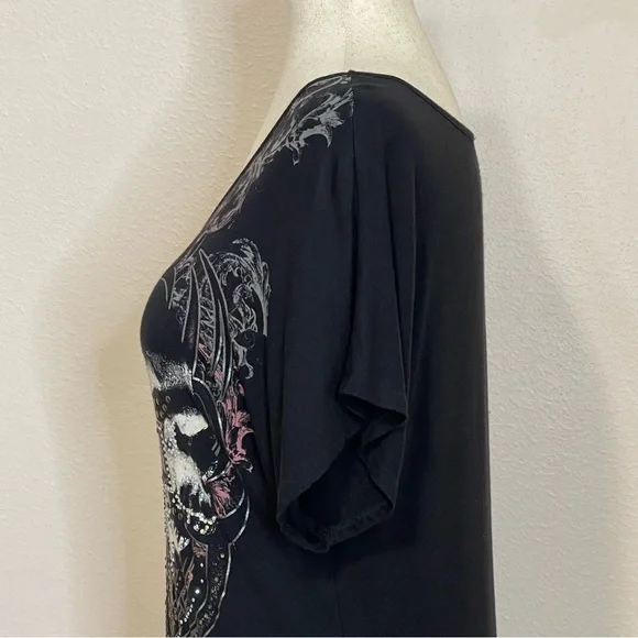 Harley Davidson T-Shirt Fringed Bedazzled Soft Short Sleeve Size XL - Picture 6 of 13